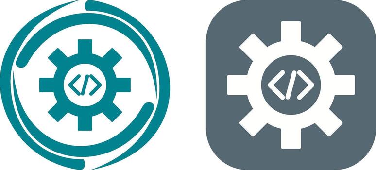 Unique Code Optimization Icon Design vector