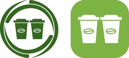 Two Coffees Icon Design vector