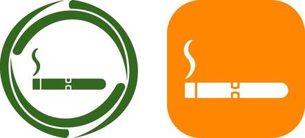 Unique Lit Cigar Icon Design vector