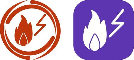 Unique Electricity Fire Icon Design vector