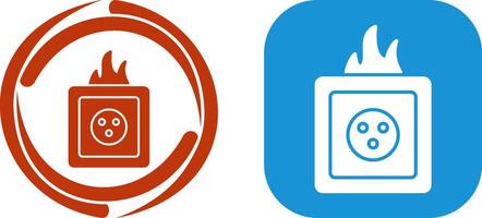 Unique Fire in Socket Icon Design vector
