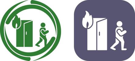 Unique Running from Fire Icon Design vector