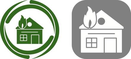 Unique House on Fire Icon Design vector