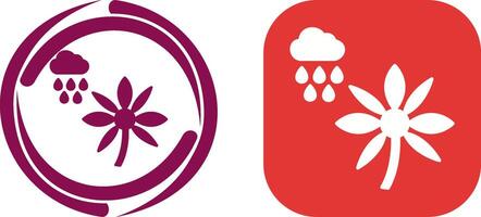 Flower with rain Icon Design vector