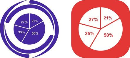 Pie Chart Icon Design vector