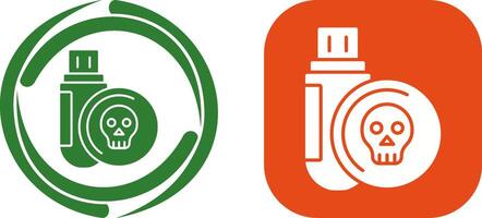 Infected Usb Drive Icon Design vector