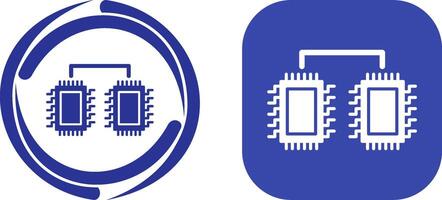 Processors Connected Icon Design vector