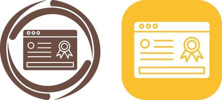 Online Certificate Icon Design vector