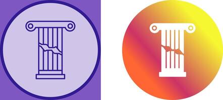 Broken Pillar Icon Design vector