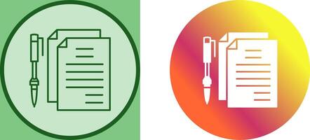 Unique Documents and Pen Icon Design vector