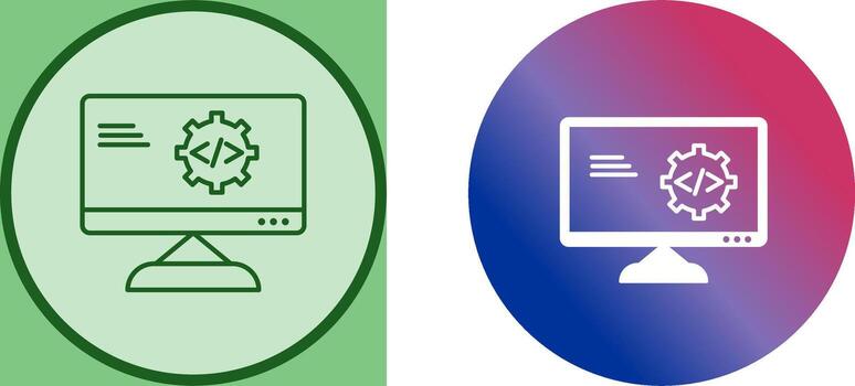 Unique Code Optimization Icon Design vector
