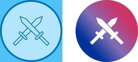 Unique Two Swords Icon Design vector