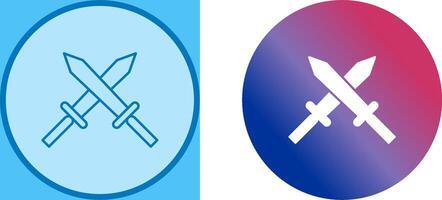 Unique Two Swords Icon Design vector