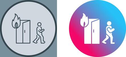 Unique Running from Fire Icon Design vector
