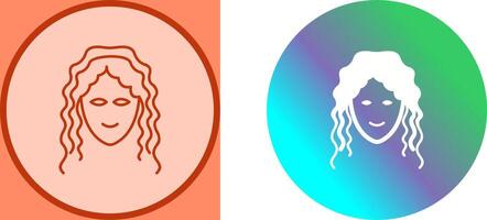 pelo Rizado icono diseño vector