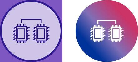 Processors Connected Icon Design vector