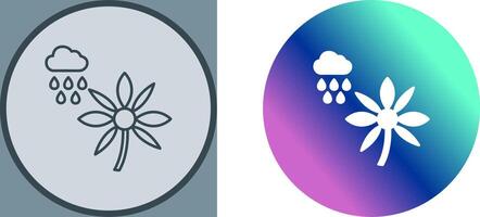 Flower with rain Icon Design vector