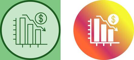 Chart Down Icon Design vector