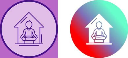 Yoga At home Icon Design vector