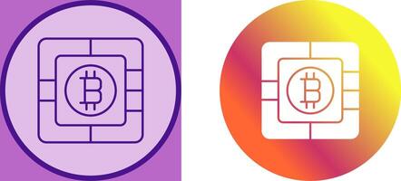 Bitcoin Chip Icon Design vector