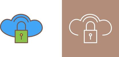 Secure Cloud Icon Design vector