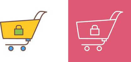 Unique Locked Cart Icon Design vector