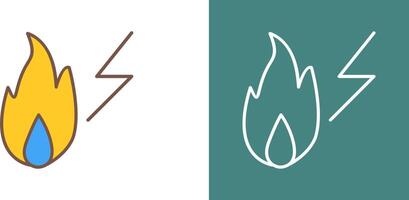 Unique Electricity Fire Icon Design vector