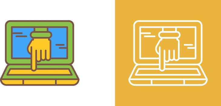 computadora hackear icono diseño vector