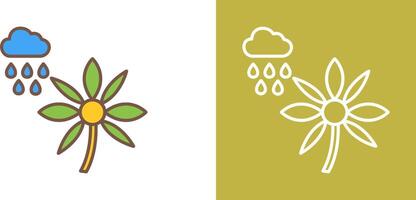 Flower with rain Icon Design vector