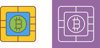 Bitcoin Chip Icon Design vector