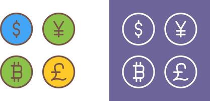 Currency Symbols Icon Design vector