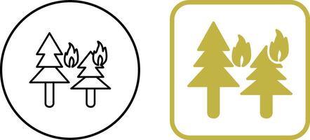 Unique Fire in Forst Icon Design vector