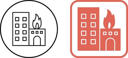 Unique Burning Building Icon Design vector