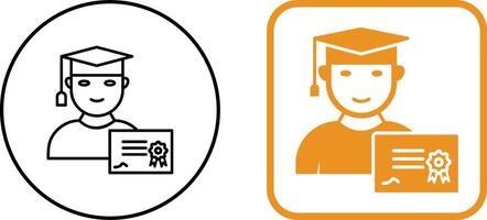 Unique Receiving Diploma Icon Design vector