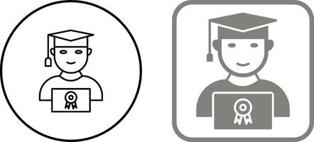 Unique Student Holding Degree Icon Design vector