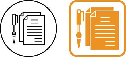 Unique Documents and Pen Icon Design vector