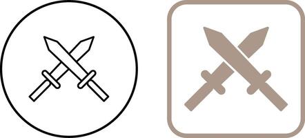 Unique Two Swords Icon Design vector