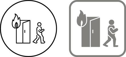 Unique Running from Fire Icon Design vector