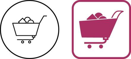 Unique Shopping Cart II Icon Design vector