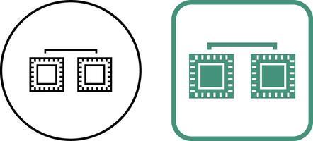 Unique Processors Connected Icon Design vector