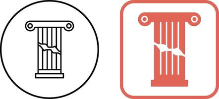 Broken Pillar Icon Design vector