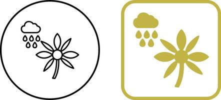 flor con lluvia icono diseño vector