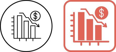 Chart Down Icon Design vector