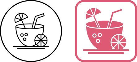 Coconut Drink Icon Design vector