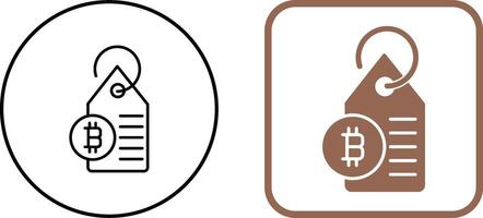 Bitcoin Label Tag Icon Design vector