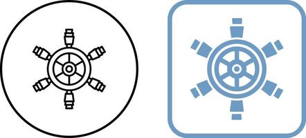 Ship Wheel Icon Design vector