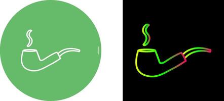Unique Lit Smoking Pipe Icon Design vector