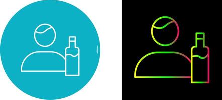 Unique Man And Drink Icon Design vector