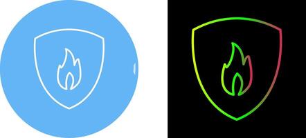 Unique Fire Shield Icon Design vector