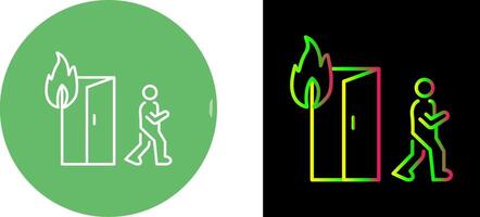 Unique Running from Fire Icon Design vector